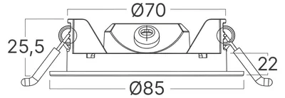 Produktbild von Braytron 3W LED Panel Einbauspot Einbaustrahler Deckenstrahler schwarz Flach IP40 3CCT