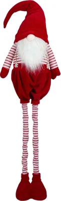 Produktbild von Weihnachten großer XL Deko Wichtel ausziehbare Beine 55-85cm (100-130cm) Figur rot