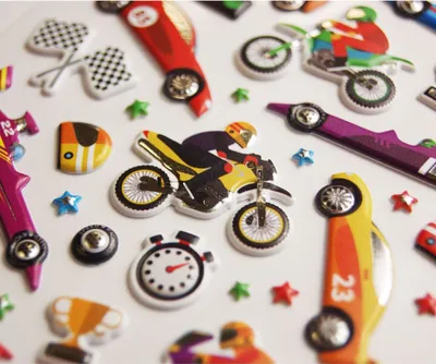 Zdjęcie produktu dla Naklejki wielokrotnego użytku - Wykonane z pianki - Samochody i motocykle