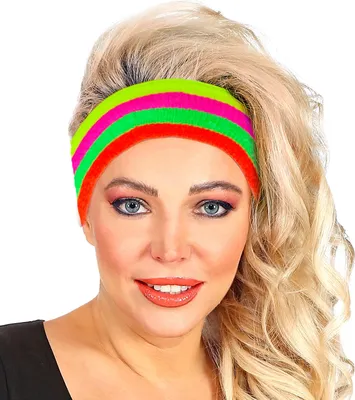 Produktbild von Neonfarbenes gestreiftes Stirnband