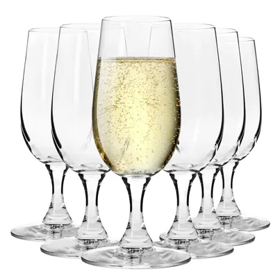 Obrázok produktu pre Krosno 6 x 180 ml poháre na šampanské Prosecco, krištáľové sklo, darčeková krabička