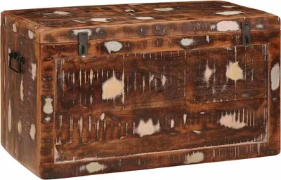 Produktbild von vidaXL Aufbewahrungsbox mit Speicher mit Tür Braun Massivholz Mango