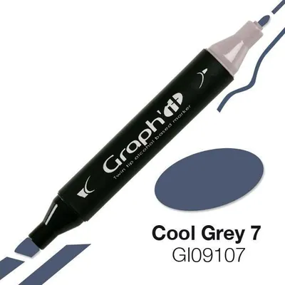 Produktbild von Graph'It Marker mit Doppelspitze - Grau kalt 7