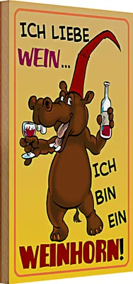 Produktbild von Holzschild Spruch 20x30cm liebe Wein bin ein Weinhorn
