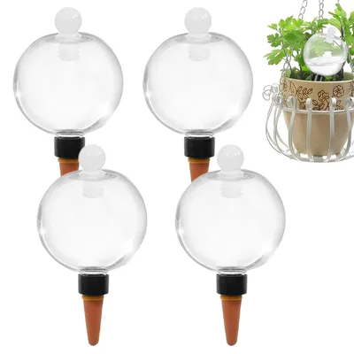 Bewässerungskugeln 4er-Set, 500 ml, selbstbewässernd, mit Deckel
