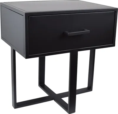 Produktbild von LOFT42 Frida Nachttisch - Schwarz - Metall - 50x47x35