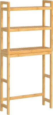 Immagine prodotto di Scaffale da bagno in bambù a 3 ripiani, regolabile, colore naturale