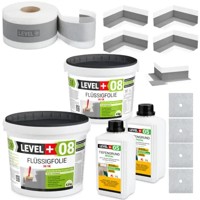 Produktbild von Badabdichtung Dichtset Bad für ca 7m² Flüssigfolie 9,5kg Dichtband Dusche SET104