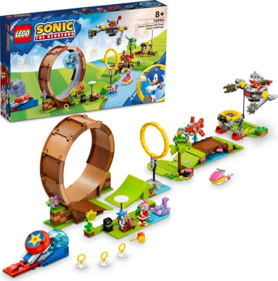 Produktbild von LEGO 76994 Sonic the Hedgehog Sonics Looping-Challenge in der Green Hill Zone, Baubares Spielzeug für Kinder, Jungen und Mädchen mit 9 Charakteren, darunter Dr. Eggman und Amy