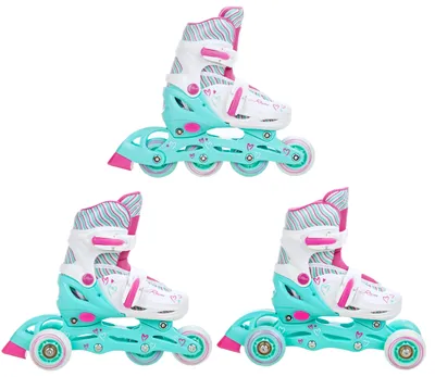 Produktbild von 3in1 Inlineskates/Triskates/Rollschuhe Raven Loret Mint/Pink 30-33 verstellbar