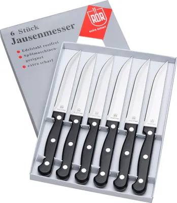 Produktbild von RÖR | Jausenmesser Set | 6er Pack | ideal für Brotzeit & Jause | scharfe Klinge | ergonomischer Griff | robust & langlebig