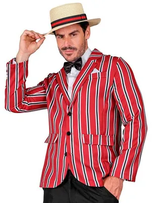 Imagen del producto de Traje de hombre Widmann, estilo años 20, color rojo, talla XL