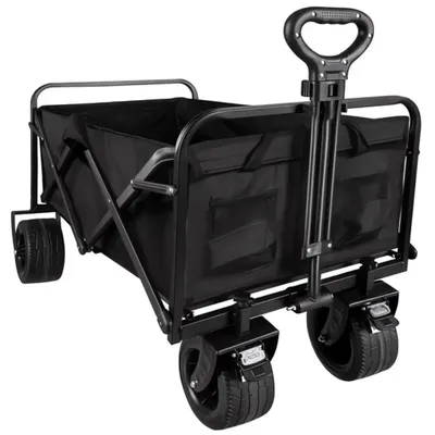 Produktbild von Faltbarer Bollerwagen 100 kg Handwagen Transportwagen Strandwagen Garten Schwarz