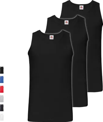 Immagine prodotto di confezione da 3 pezzi Fruit of the Loom Valueweight Athletic Vest, colore: nero, taglia: 5XL