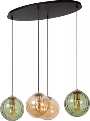 Obrázek produktu pro MONSARAZ 4xE27 40W Lucide barevná skleněná závěsná lampa s koulí
