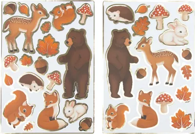 Image de 35 autocollants Animaux de la forêt Enfants -