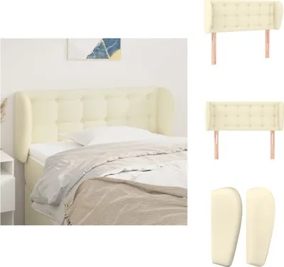 Obrázek produktu pro vidaXL Čelo postele s ušima krémové 103x23x78/88 cm Imitace kůže - Konce hlavy a nohou