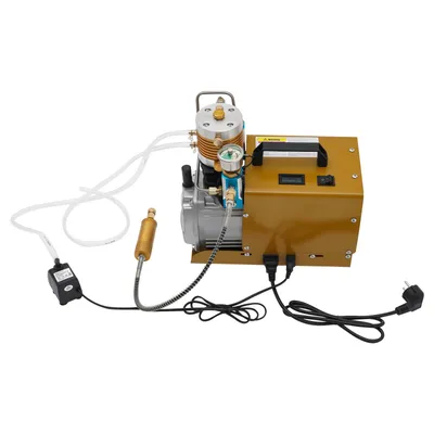 Productafbeelding van Hoogdruk luchtcompressor, hoogdruk luchtpomp, PCP luchtpomp.Olie-water scheider.Super versie: instelbare druk voor 0-12 liter opblaasbare fles, 4500 PSI, 300 bar
