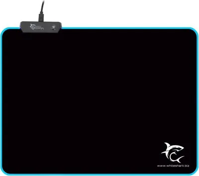 Produktbild von White Shark Luminous L, Schwarz, Einfarbig, Schaum, Gummi, USB, Anti-Rutsch-Basis, Gaming-Mauspad