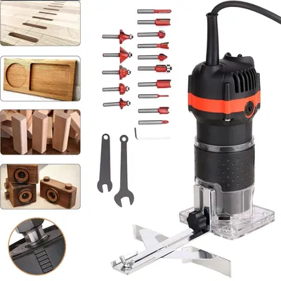 Produktbild von 800W Holzfräse Oberfräse Einhandfräse Oberfräsen Trimmer Kantenfräser 30000U/min