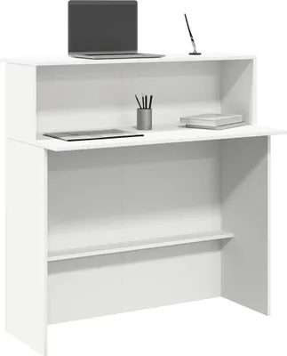 Produktbild von Biurko Recepcyjne Białe 100X50X103,5 Cm Drewno Klejone Lumarko!