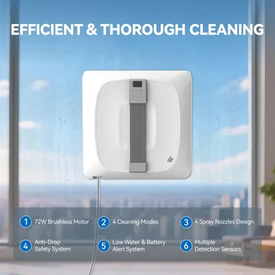 Image de Nettoyant pour vitres - Eau de nettoyage pour vitres - Nettoyant pour verre - Robot nettoyeur de vitres - Nettoyant pour surfaces planes