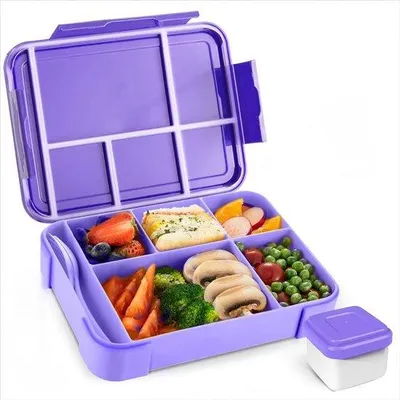 Produktbild von Famanu Kinderbrotdose mit Fächern - 1330 ml, auslaufsichere Bento Box für Schule und Ausflüge