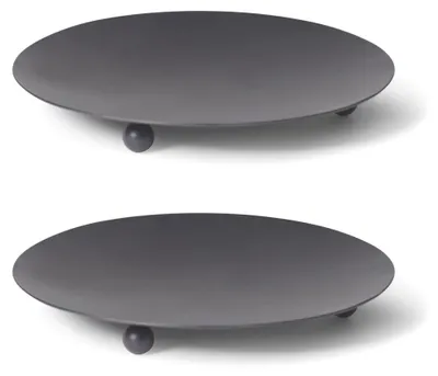 Obrázek produktu pro Novaliv Sada 2 svícnů se 3 nožičkami, ČERNÁ, 7,5 cm, podnos na svíčky, svícen, dekorativní podnos, kulatý, stolní dekorace pro válcové svíčky, čajové svíčky, svíčka, kov, Vánoce, svícen na adventní věnec