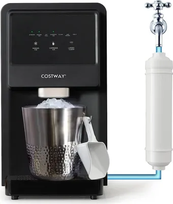 Produktbild von COSTWAY Eiswürfelmaschine, Eiswürfelbereiter Edelstahl - 27 kg/24H, 1,5 kg Eis in 5 Min - Ice Maker mit Selbstreinigungsfunktion - 4 kg Kapazität