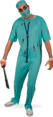Folat Horror Chirurgen-Kostüm 4-teilig – Blutig, Größe XL/XXL | Perfekt Für Halloween, Karneval & Gruselpartys