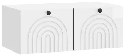 Image de Meuble TV mural Montage mural Blanc brillant 78,5 x 41 x 30 cm