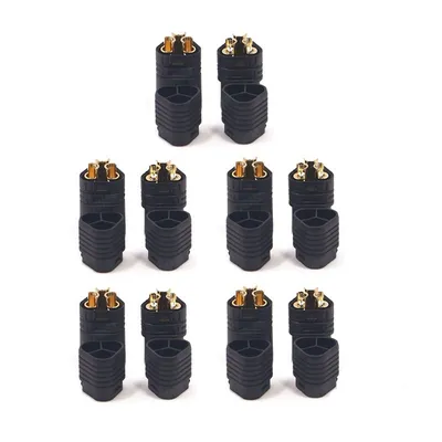 Zdjęcie produktu dla 5 par złączy MT60 3,5mm męskie-żeńskie | Wysoka jakość do modelarstwa RC Lipo | Złącza do akumulatorów RC Lipo, kolor czarny, metal niklowany