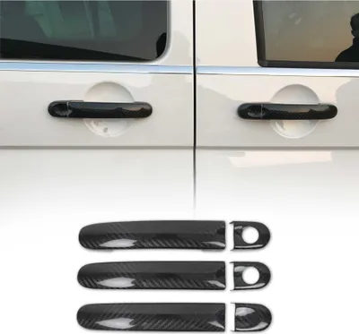 Image de Couverture de poignée de porte pour VW Transporter T5 2003-2015 Noir Carbone 6x