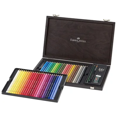 Image de FABER-CASTELL crayons de couleur aquarellables ALBRECHT DURER, 48pcs + 4 accessoires dans un coffret en bois