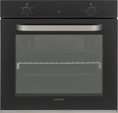 Telefunken Backofen | Einbaubackofen autark | 78 Liter | Hot Air Shield | 60 cm Einbau Ofen ohne Kochfeld | Schwarz