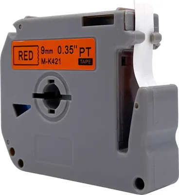 Produktbild von DULA Etikettenband - Kompatibel mit Brother P-Touch M-K421 - 1 Stück - Schwarz auf rot - 9mm x 8m