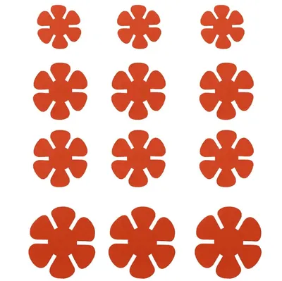 Produktbild von 12er Set Pfannenschoner, Pfannenschutz Filz für Küchenutensilien, 3 Größen(20/25.4/30.5cm), Rot