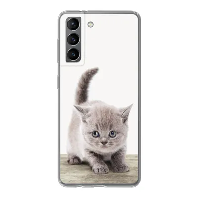 Produktbild von MuchoWow® Handyhülle Schutzhülle Hülle für Samsung Galaxy S21 Kätzchen - Katze - Haustiere - Jungen - Kinder - Mädchen Silikon Softcase Handy Hülle - Softcase