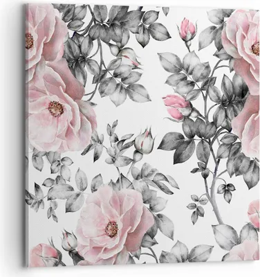 Produktbild von Bild auf Leinwand - Leinwandbild - Blumen Blätter Pflanze Rose - 70x70cm - Wand Bild - Wanddeko - Leinwanddruck - Bilder - Kunstdruck - Wanddekoration - Leinwand bilder - Wandkunst - AC70x70-2952