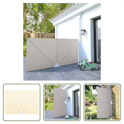 Image de The Living Store Éventail latéral de terrasse pliable Crème 300×150 cm
