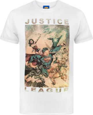 Produktbild von Justice League Herren Charakters Action T-Shirt NS4411 (L) (Weiß)