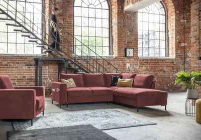 Produktbild von MIUFORM Lofty Lilly - Ecksofa mit Bettfunktion - 237x197cm - Staubrosa - 6-Sitzer Ausrichtung Rechts