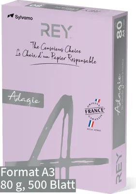 Produktbild von Kopier-Offset A3 KP380 REYAdagio 80g flieder Pckg. a 500 Blatt