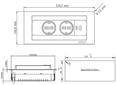 Image de Evoline BackFlip tiroir à encastrer, tiroir de cuisine à double sens, USB C