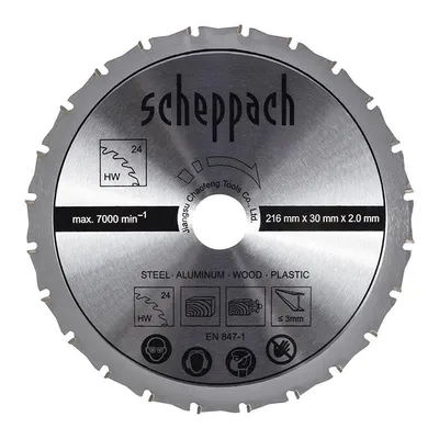 Produktbild von SCHEPPACH Sägeblatt HW 216 x 30 x 2,0 mm 24 Zähne Kreissäge Kappsäge HM90MP