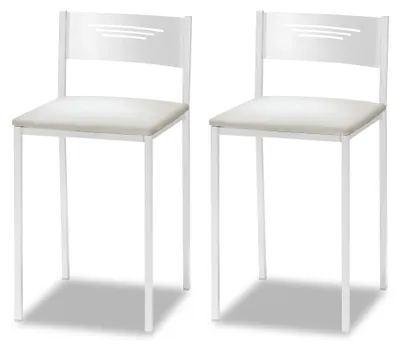 Productafbeelding van ASTIMESA - Beklede keukelstoel met rugleuning - Massief frame - wit