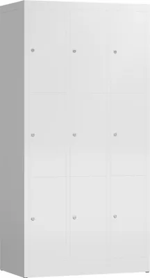 Produktbild von ClassiX Schließfachschrank signalweiß X-520337, 9 Schließfächer 87,0 x 50,0 x 180,0 cm