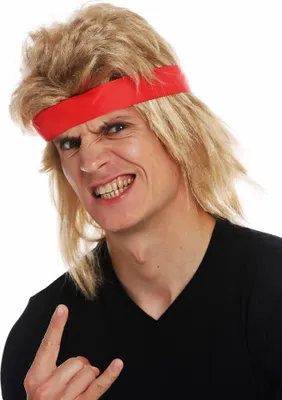 Produktbild von WIG ME UP Perücke 80er Action-Star blond Stirnband Vokuhila SARL002-FR7-02
