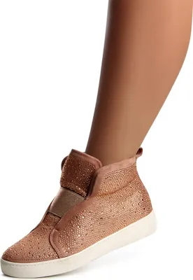 Produktbild von topschuhe24 891 Damen Glitzer Sneaker Booties, Farbe:Rosa, Größe:36 EU