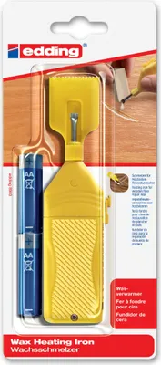 Produktbild von edding 8903 Wachsschmelzer - 1 Stück inkl. 2 Batterien - Schmelzer für edding 8902 Holzboden-Reparaturwachse
